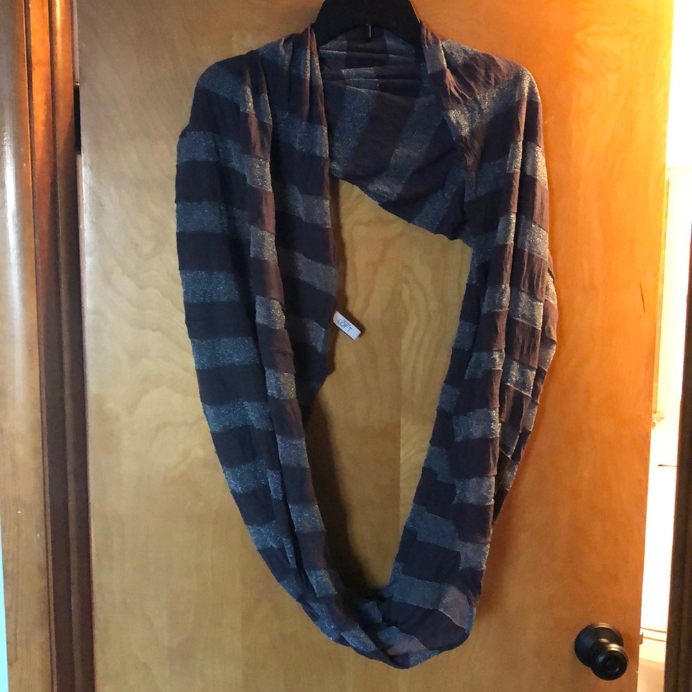 Gray and Silver LOFT Infinity Scarf